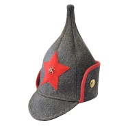 Sombrero de invierno de lana marrón del Ejército Rojo BUDENOVKA