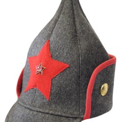 Soviet Red Army brown winter hat BUDENOVKA