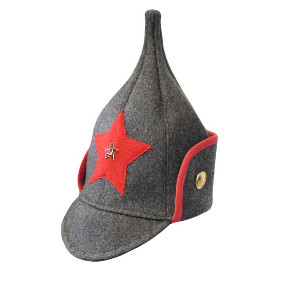 Soviet Red Army brown winter hat BUDENOVKA