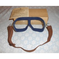 Russische Luftwaffe Pilot Lederbrille mit Metallgehäuse 