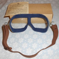 Russische Luftwaffe Pilot Lederbrille mit Metallgehäuse 