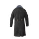 USSR winter General Black Soviet Suede Leather Overcoat