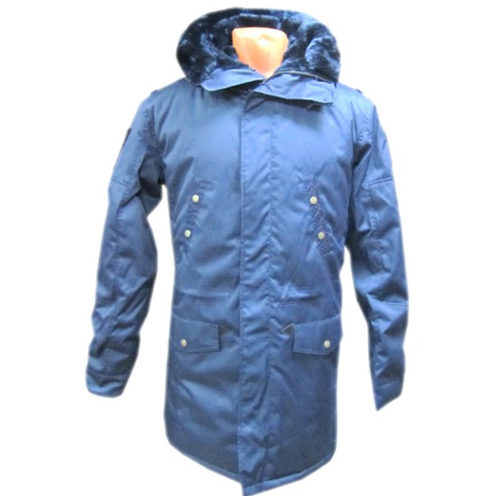 Parka del ejército ruso abrigo de invierno con capucha azul chaqueta con capucha