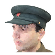 Chapeau kaki d'officier militaire soviétique, chapeau à visière en cuir suédé, casquette à visière de l'armée de l'urss