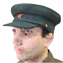 Chapeau kaki d'officier militaire soviétique, chapeau à visière en cuir suédé, casquette à visière de l'armée de l'urss
