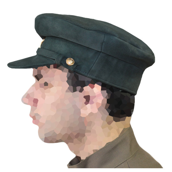 Cappello kaki da ufficiale militare sovietico Berretto con visiera russo in pelle scamosciata con stemma stella rossa