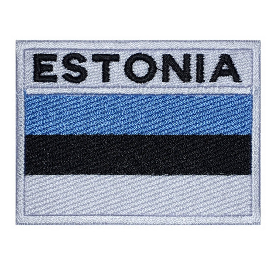 Parche bordado país hecho a mano de la bandera de Estonia # 3