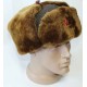 Soviet Officers Russian winter brown Ushanka with synthetic fur