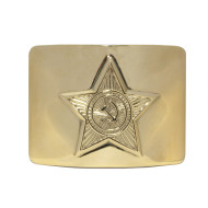 Soviet military golden metal buckle with star for belt