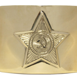 Soviet military golden metal buckle with star for belt