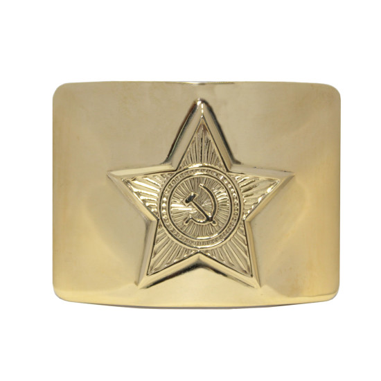 Soviet military golden metal buckle with star for belt Soviet military golden metal buckle with star for belt