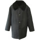 Woolen USSR Officer's black overcoat with astrakhan fur collar