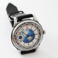 Poljot Mechanical Soviet Watch non transparent Earth USSR Vintage Watch