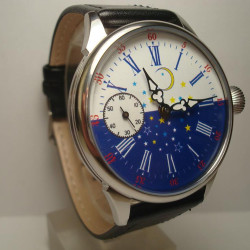 Soviet Vintage Day 'N' Nite mechanical transparent wristwatch