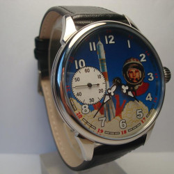 Vintage seltene UdSSR Space Gagarin Cosmonaut mechanische Armbanduhr