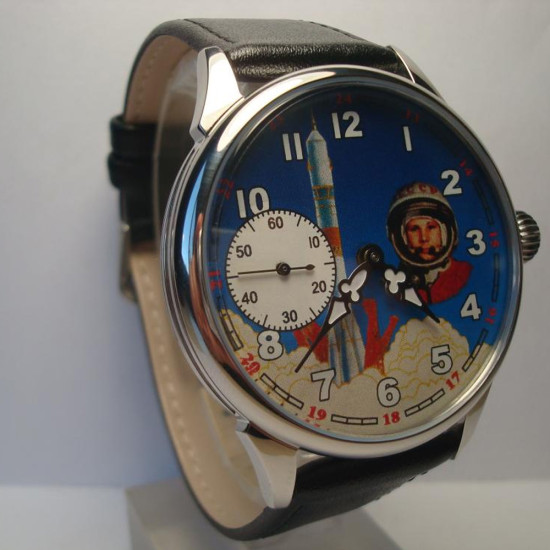 Vintage raro URSS Space Gagarin Cosmonaut reloj de pulsera mecánico