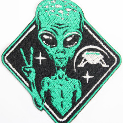 Space Alien Embroidery Area 51 Invader Sew-on Sleeve patch