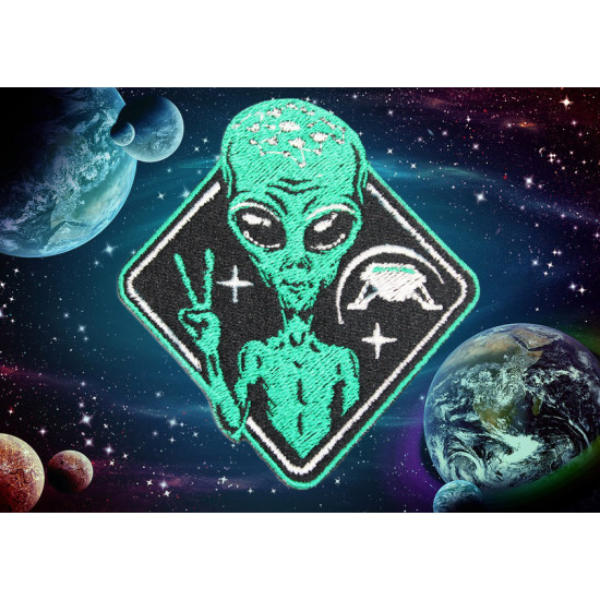 Patch Alien Space Broderie Zone 51 Invader à coudre
