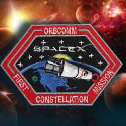 SpaceX Orbcomm Fist Space Mission Falcon Space Flight Elon Musk Patch manica ricamata