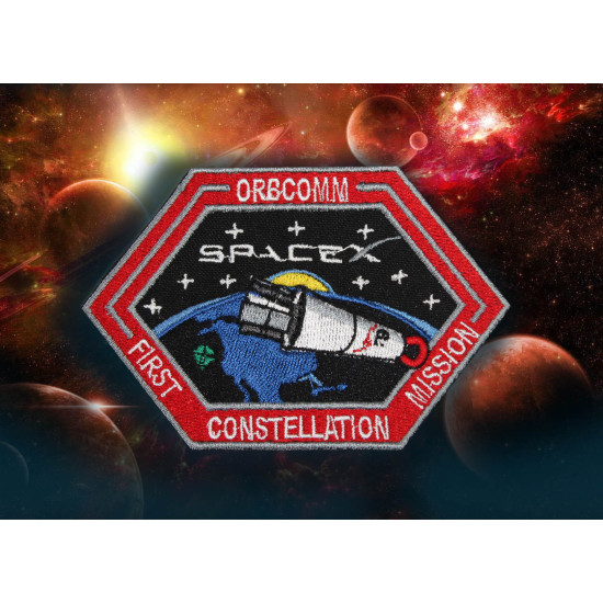 SpaceX Orbcomm Faust-Weltraummission Falcon Space Flight Elon Musk Sticker-Ärmel-Patch