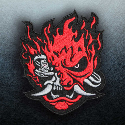 CYBERPUNK 2077 Demon Samurai chrome rock band Embroidered Sew-on patch