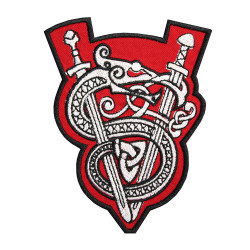 Celtic Ornament Embroidered Sew-on Sleeve Blade and Snake Patch
