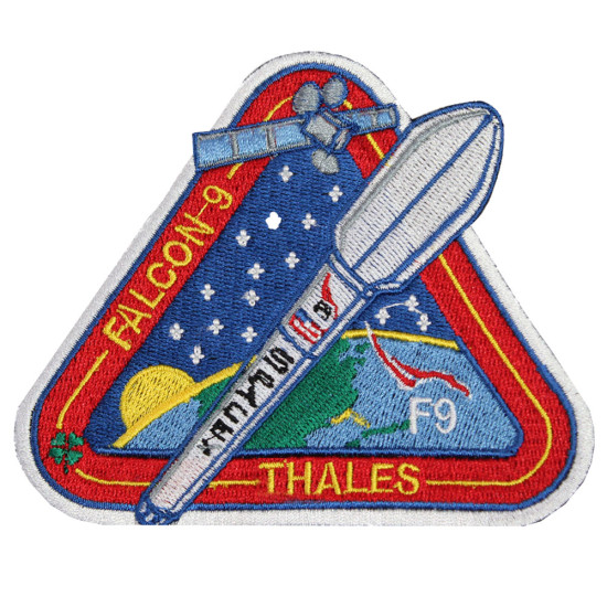 SpaceX US Space Mission Falcon 9 Thales manica cucito Elon Musk patch