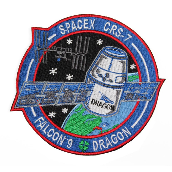 SpaceX CRS-7 Space Mission SpX-7 Falcon 9縫い付けスリーブパッチ