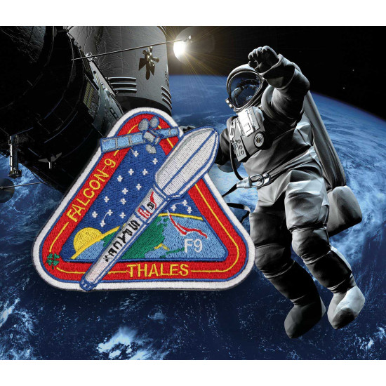 SpaceX US Space Mission Falcon 9 Thales manica cucito Elon Musk patch