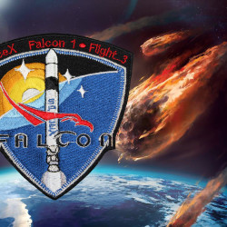 SpaceX Mission Falcon 1 El primer parche de uniforme bordado cosido del vuelo espacial