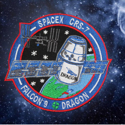 SpaceX CRS-7 Space Mission SpX-7 Falcon 9縫い付けスリーブパッチ