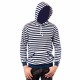 Digital camo / White in blue stripes Jumper Cotton GOST hoodie