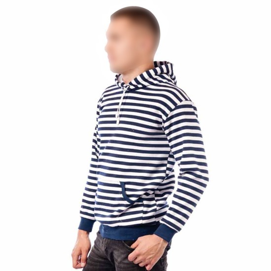 Digital camo / White in blue stripes Jumper Cotton GOST hoodie