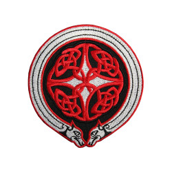 Knot Celtic Ornament Red Embroidered Iron-on / Velcro patch