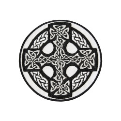 Celtic iron-on/velcro embroidered Cross Patch #1