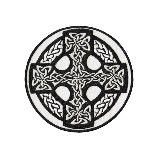 Celtic iron-on/velcro embroidered Cross Patch #1