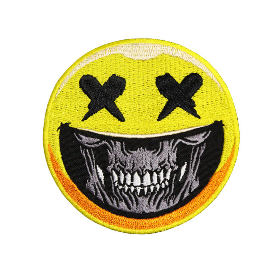 Halloween Skull Smile X-eyes Embroidery Velcro / Iron-on Patch