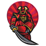 Samurai Japan Warrior in Armor Embroidery Sleeve patch
