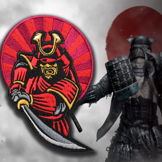 Samurai Japan Warrior in Armor Embroidery Sleeve patch