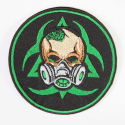 MOLESTATORE. Patch per ricamo respiratore con maschera antigas a radiazione con segno di rischio biologico Chernobyl mutants