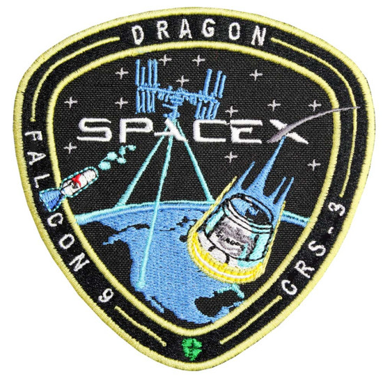 SpaceX CRS-3 Falcon 9 Dragon Spaceship NASA Mission Elon Musk sleeve patch