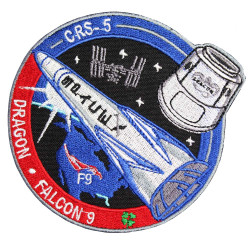 Parche bordado SpaceX CRS-5 Space Dragon Mission Falcon-9 Manga de la NASA