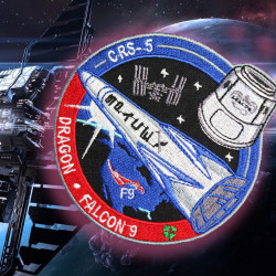 Parche bordado SpaceX CRS-5 Space Dragon Mission Falcon-9 Manga de la NASA