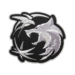 The Witcher Wolf Amulet Patch TV Series and Game Emblem Embroidered Iron On 