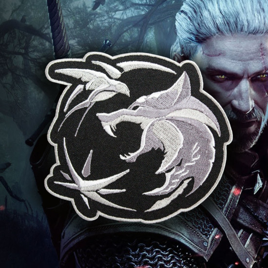The Witcher Wolf Amulet Patch TV Series and Game Emblem Embroidered Iron On 