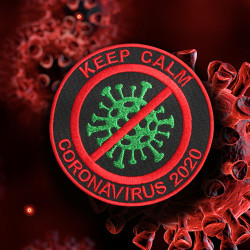 Keep Calm Coronavirus 2020 Parche bordado para coser / planchar