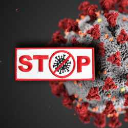 STOP Coronavirus 2020 ricamo cucito / ferro su toppa
