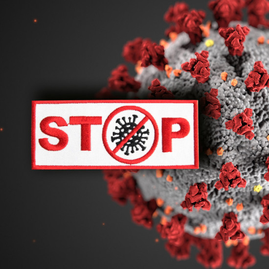 STOP Coronavirus 2020 Stickerei Aufnähen / Aufbügeln
