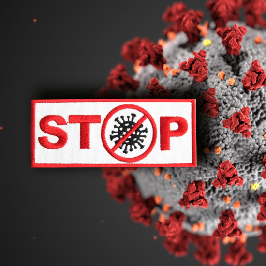 STOP Coronavirus 2020 bordado coser / planchar parche