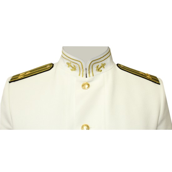 Uniforme de parade de type marine, officier de la flotte navale russe VMF, usure blanche